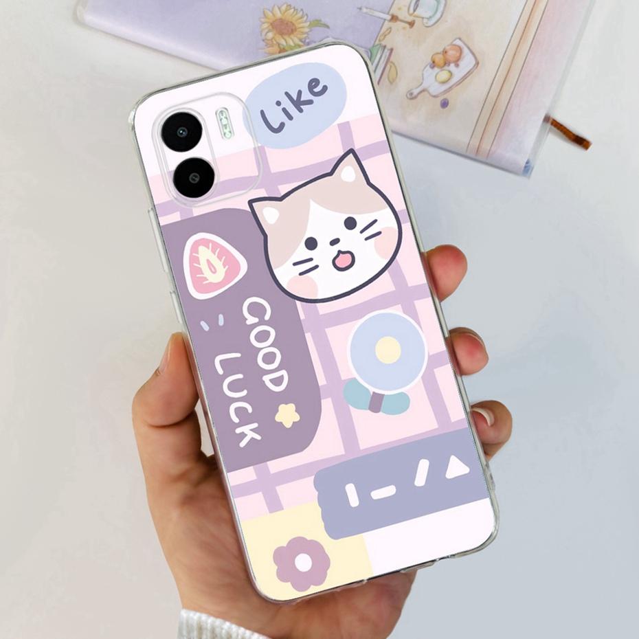 

Для Xiaomi Redmi A1 A1+ A2 A2+ 2023 Милий Чохол-Кришка з Малюнком Квітки та Кота Для RedmiA1 RedmiA2 Plus 4G М який Силіконовий TPU Чохли для Телефона Redmi A1 or A2
