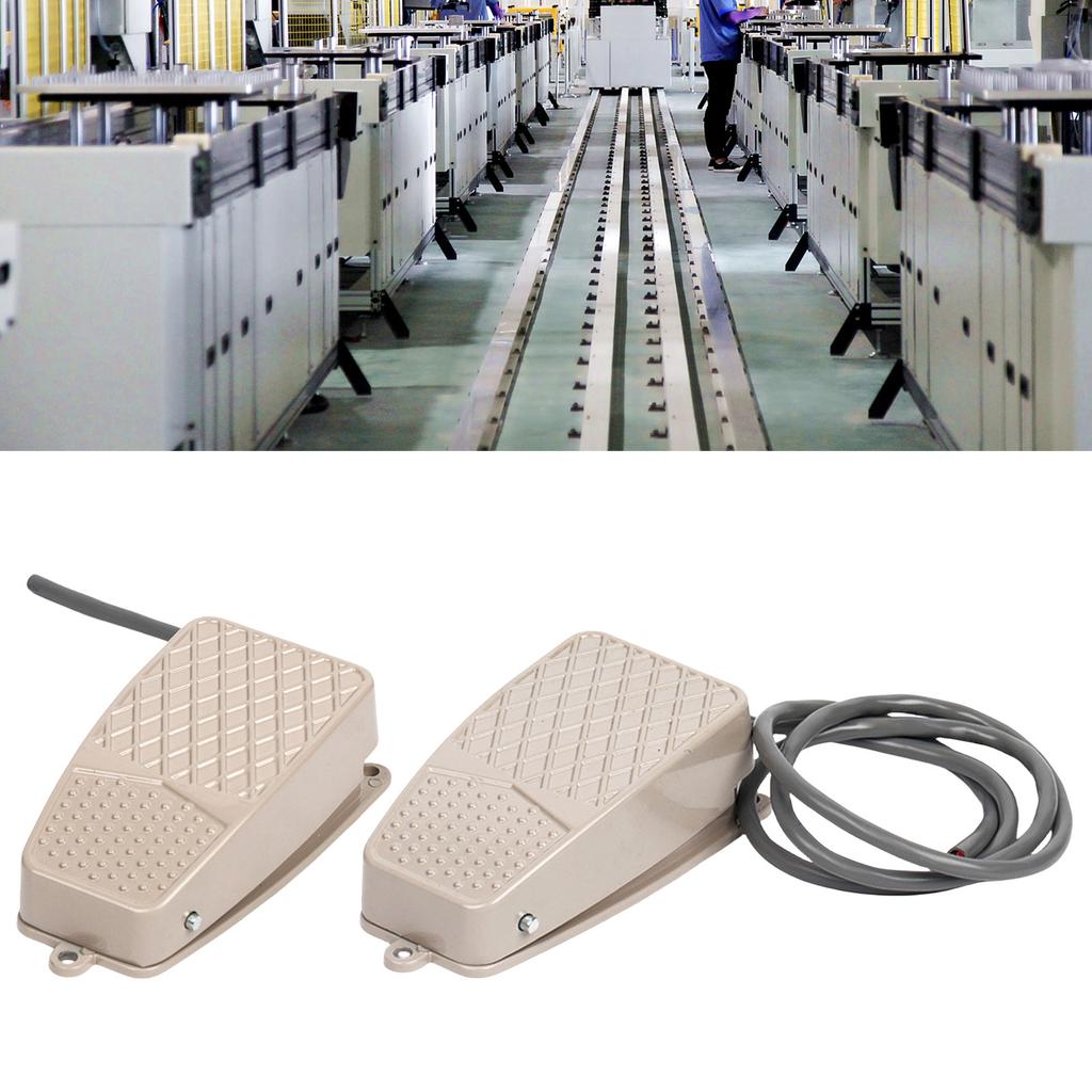 Foot Switches Momentary Pedal Electrical Controller Heavy Duty Antiskid Surfaces Aluminum for Technicians Industrial Use