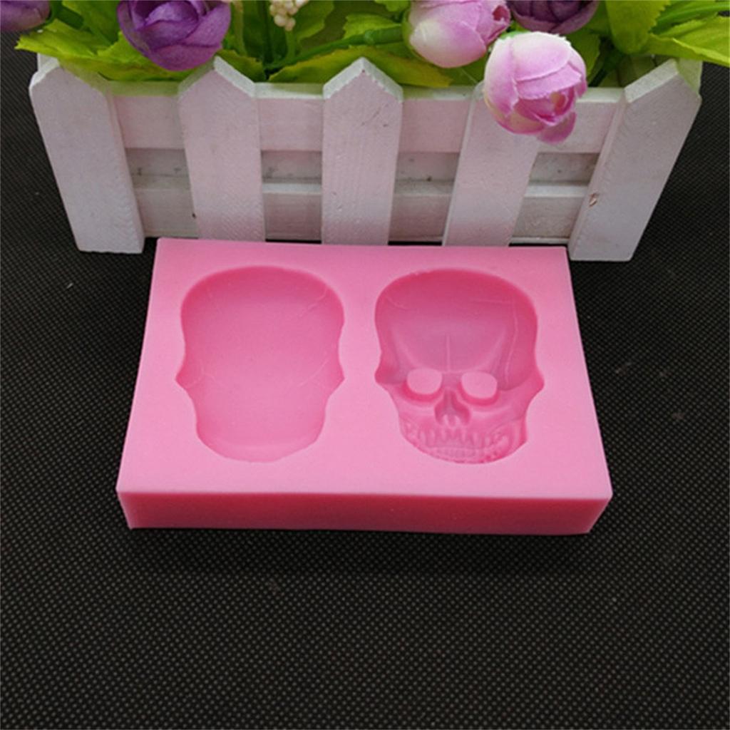 Silicone Skull Mold for Cake Decoration Flexible Non-Stick Baking Mold for Halloween Themed Edible Crafts and Candy Making