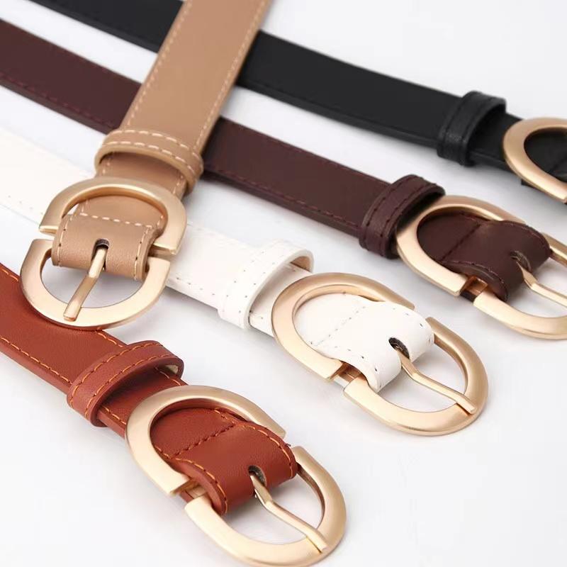 Available Double D-clip Women Fashion Slim Waist Belt Ladies Skirt Decoration Jeans Belt Pu Leather Personalized Style