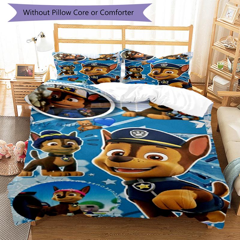 3pcs PAW Patrol Bedding Set Duvet Cover Closure Includes 1 Duvet Cover & 2 Pillowcases, Soft and Comfortable for All Seasons.