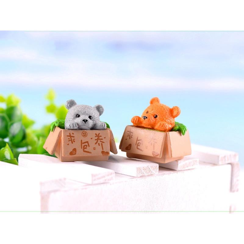 4Pcs/set DIY Fairy Garden Decoration Cute Animal Panda Miniatures Mini Figures Moss Terrarium Micro Landscape