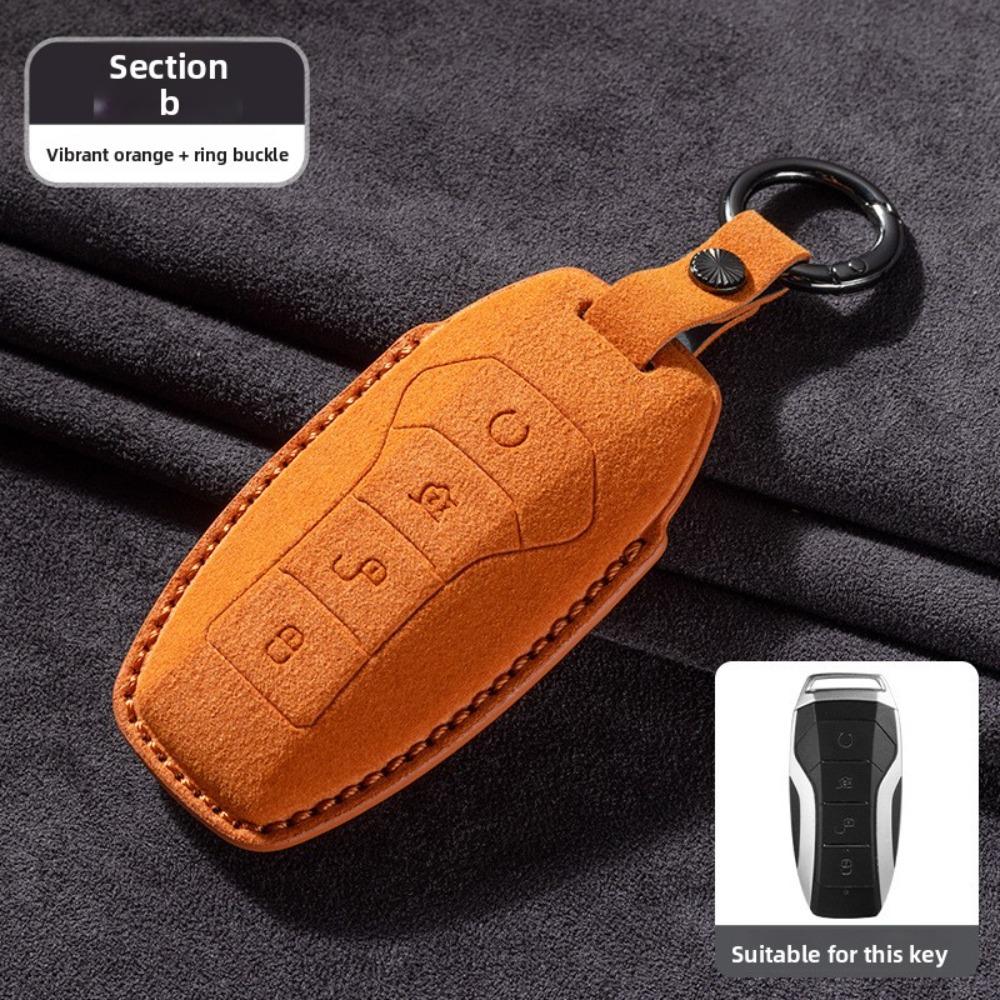 For BYD Song Plus DMI Han EV DM Dolphin 3D Full Cover Suede Car Key Case for Song Pro Tang DMI