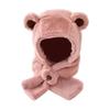 Machine Washable Plush Earflap Cap For Toddlers Kids Cute Bear Decor Thicken Fit