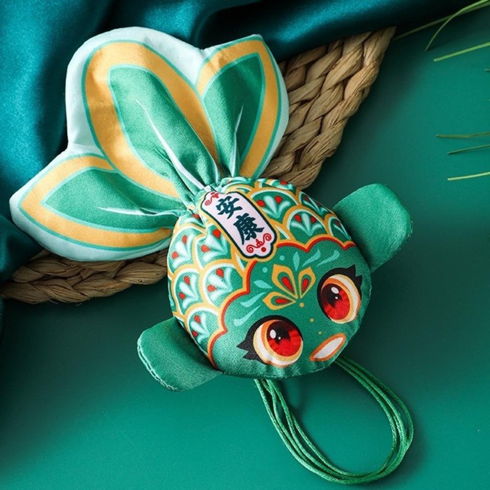 

Embroidery Fish Ornament Handmade Good Luck Pouch Goldfish Perfume Sachet Drawstring Bag Festive зелёный
