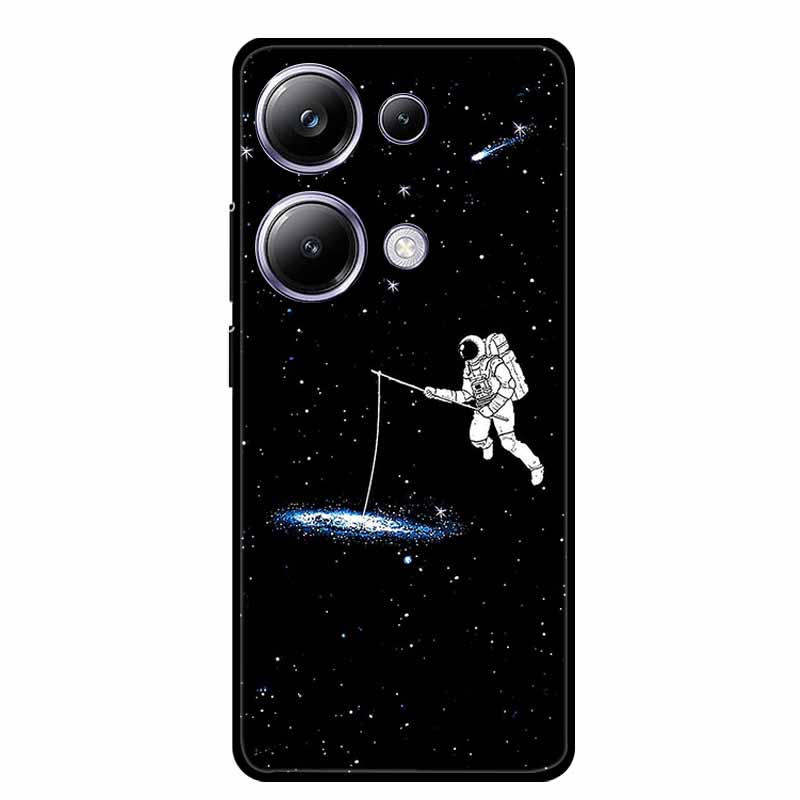 For Xiaomi Poco M6 Pro 4G Phone Case Cover Wolf Shockproof Black Silicone Soft Back Cover Cases For Poco M6 Pro Case M 6 M6Pro