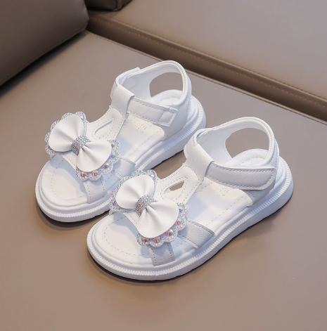 Girls' Princess Sandals with Soft and Hook and Loop Closure, Lightweight Summer Shoes for Toddlers and