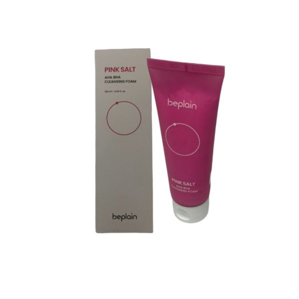 Beplain Pink Salt AHA BHA Cleansing Foam 120ml - Deep Pore Purifying & Exfoliating