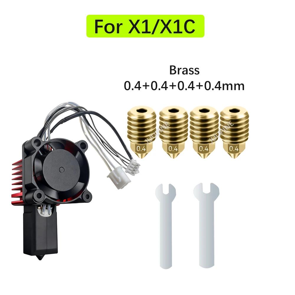 Für Bambu Lab P1S Hotend Komplette Baugruppe Upgrade Gehärteter Stahl Extruder-Kit Für X1 X1C P1P P1S Lüfterdüse X1 Carbon Hot End