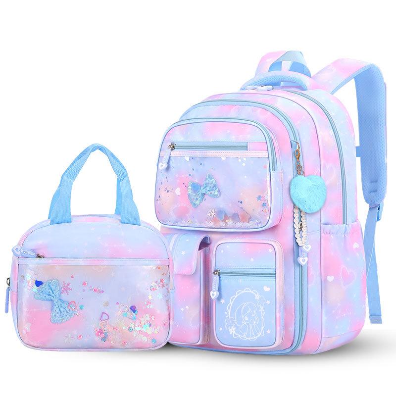 Set Zaino Scolastico 3 Pezzi per Ragazze Dolce Carino Grande Capacità Protezione Schiena Leggero Bambini Studente Primaria Borsa a Spalla
