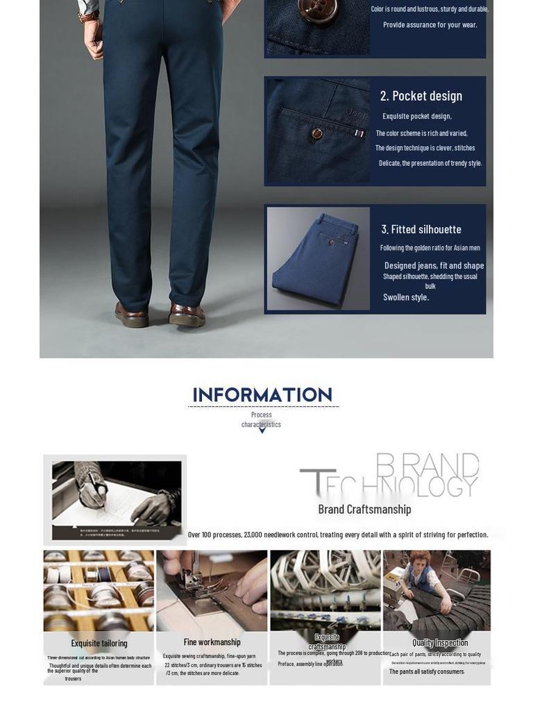 Men's Autumn/Winter Casual Gray Stretch Cotton Pants, Straight-Leg, Loose-Fit, Mid-Rise, Solid Color, Durable, Military Green J856A.