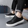 Fashion Black Leather Shoes for Men Plain Height Increasing Non Slip Summer Sale Fashion 2025 Trend Classic Original On Man Casual Shoe