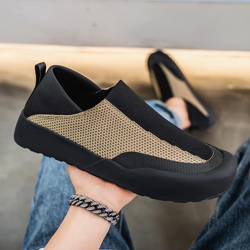 Fashion Summer Knit Designer Shoes Man Fashion Casual Green Sneakers For Men Original Comfortable Breathable Slip-on Men's Loafers