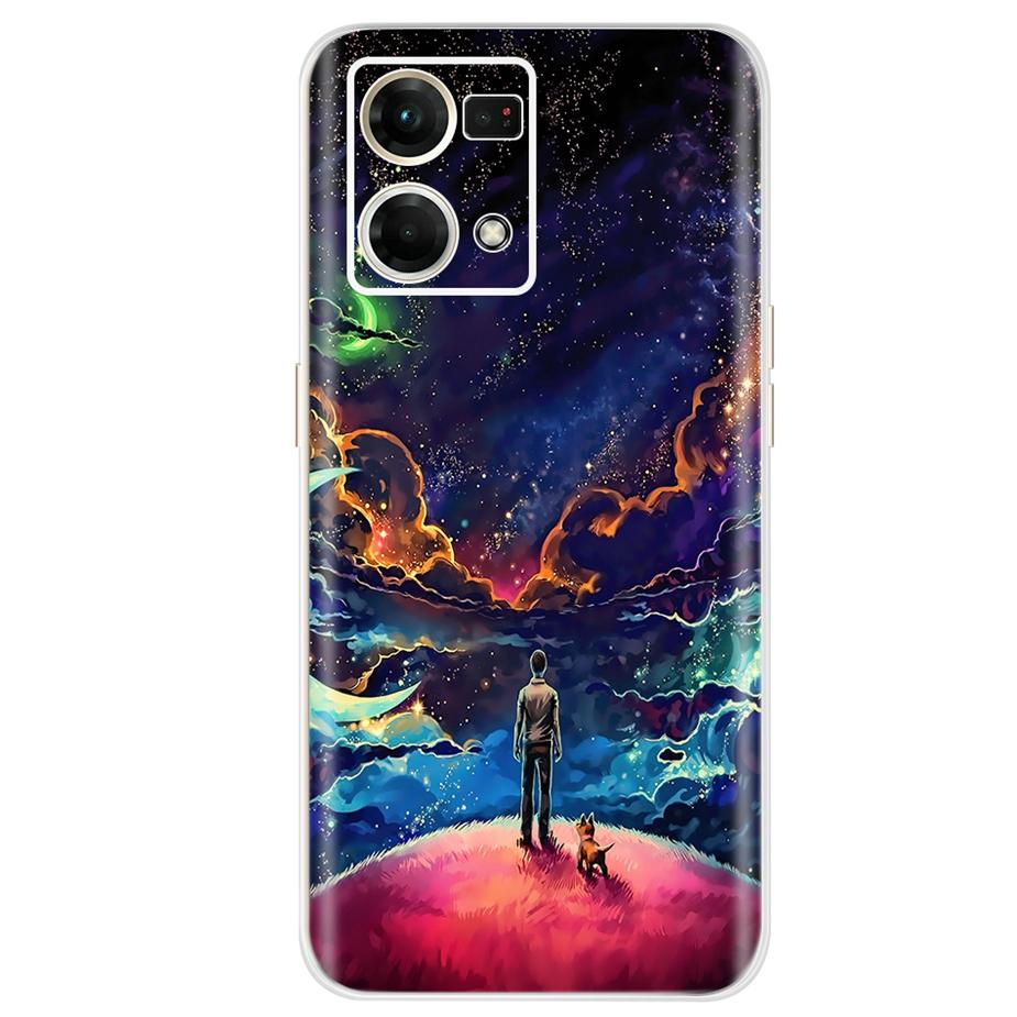 For Oppo F21 Pro 4G Case Oppo Reno7 CPH2363 Colorful Painted Cover Soft Silicone Case For Oppo Reno7 Reno 7 F21 Pro Fundas Coque