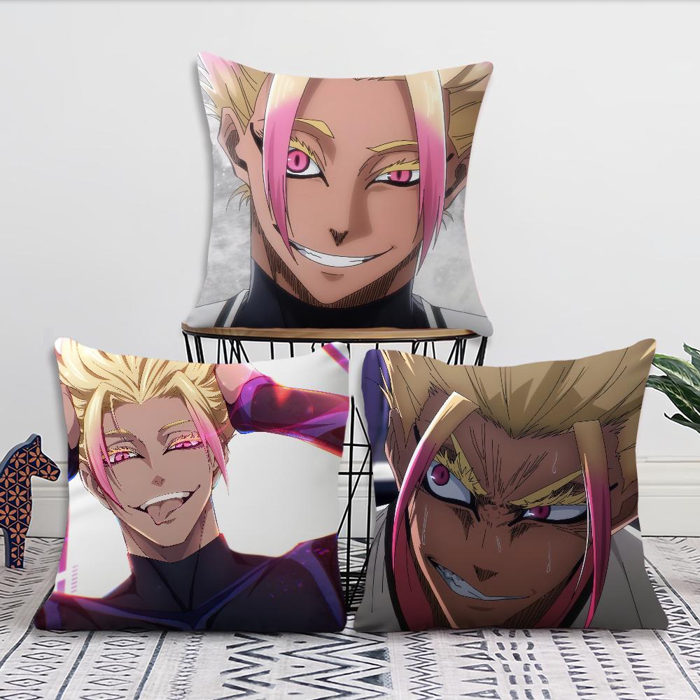 BLUE LOCK S-Shidou R-Ryuusei Kissenbezug Wohnzimmer Akzent Sofa Rückenstütze Quadratisch Lounge Erholsames Nickerchen Begleiter Kissenbezug