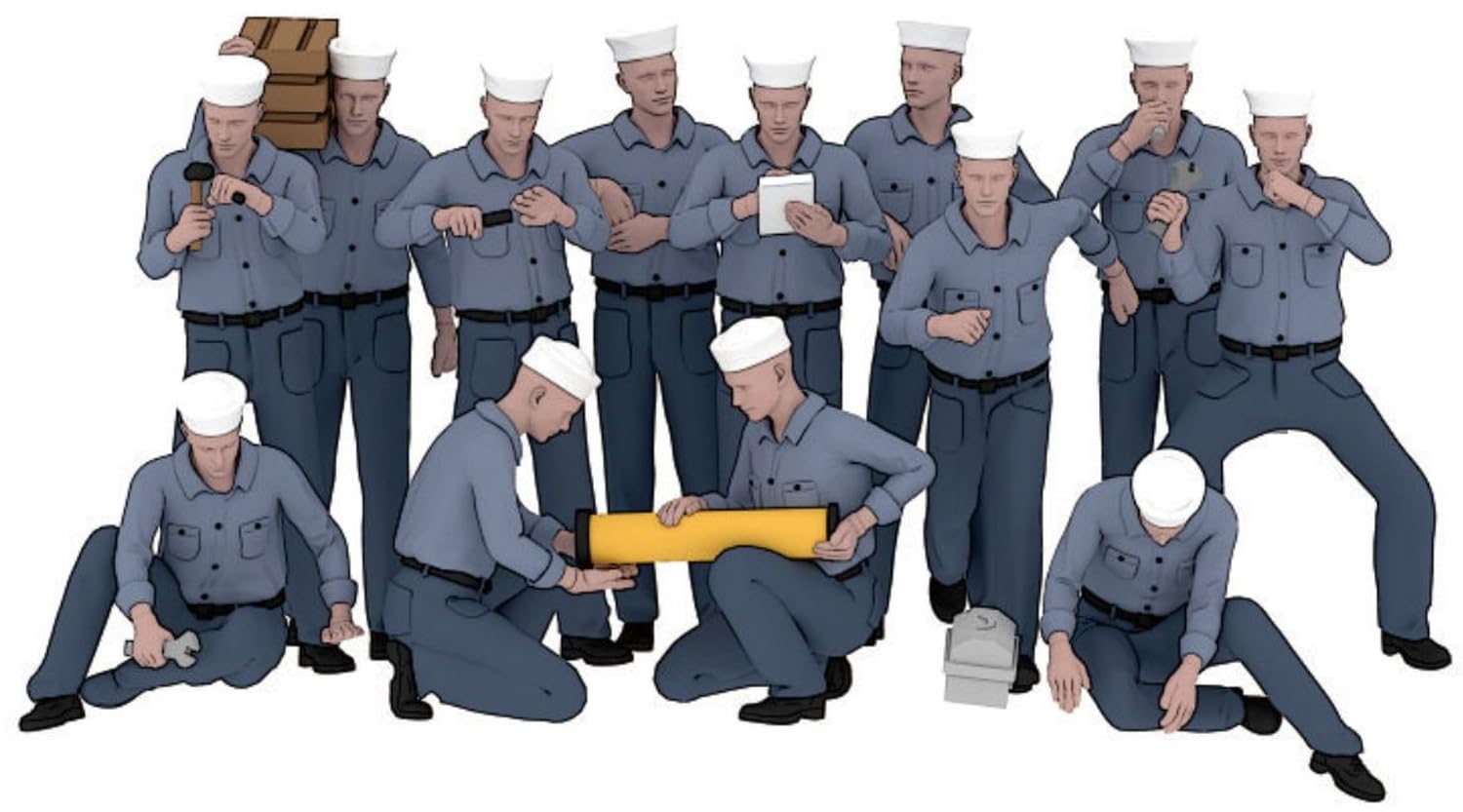 

Triumph Model WW2 US Navy Sailor Work Uniform Set of 50 Plastic Model Parts TRFP20011 1/200 (Ship)