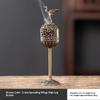 Legierung Hohl Aromatherapie Hirsch Kran Räucherbrenner Innen Hochfuß Ofen Büro Teeraum Dekoration Räucherkegelhalter