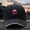 Fishing Girl Bass Graphic Baseball Cap Polyester Adjustable Casual Sport Headwear for Unisex