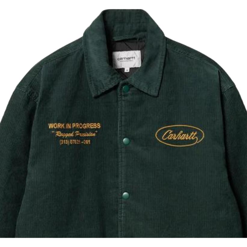 Carhartt WIP FW23 Letterman Jacket Embroidered Letter Collar Single-Breasted Loose Jacket Unisex jackets Exploration-Green I032436-1SG-XX