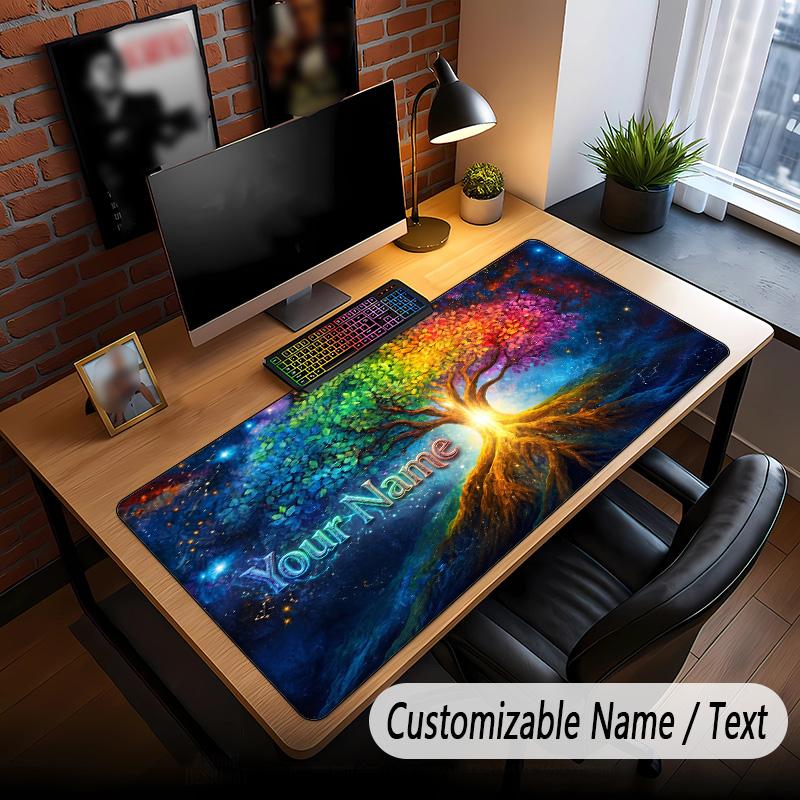 Tree of Life Theme Custom Mouse Pad Personalized With Name Text Customized Desk Mat For Office Home Decor