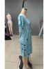 2024 Spring-Summer Casual Women's Printed Round Neck Pajama Dress
