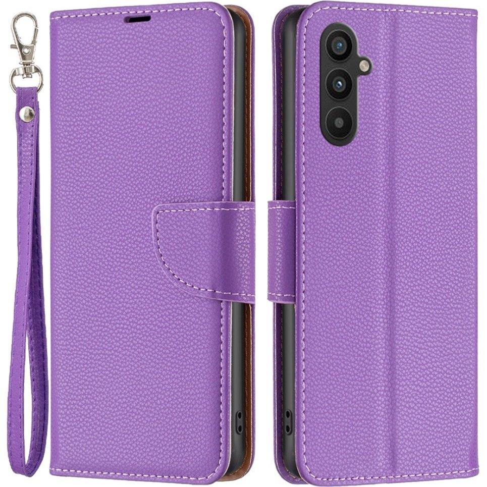 Samsung Galaxy A34 5G Flip Case, Wallet Litchi Magnet, Purple