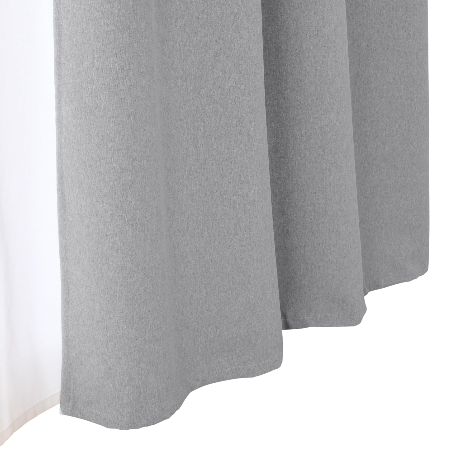 

MUJI New Life Light-Blocking Polyester Plain Weave Non-Pleated Curtains, Set of 2, Light Gray, 100cm Wide x 200cm Long, 84835698