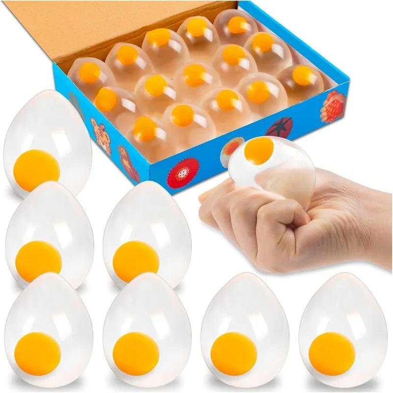 Yolk Balls for Kids Splat Ball Squishy Clear Egg Yolk Fun Squeeze Toy Anxiety Reducer for Kids Adults Birthday Party Favors