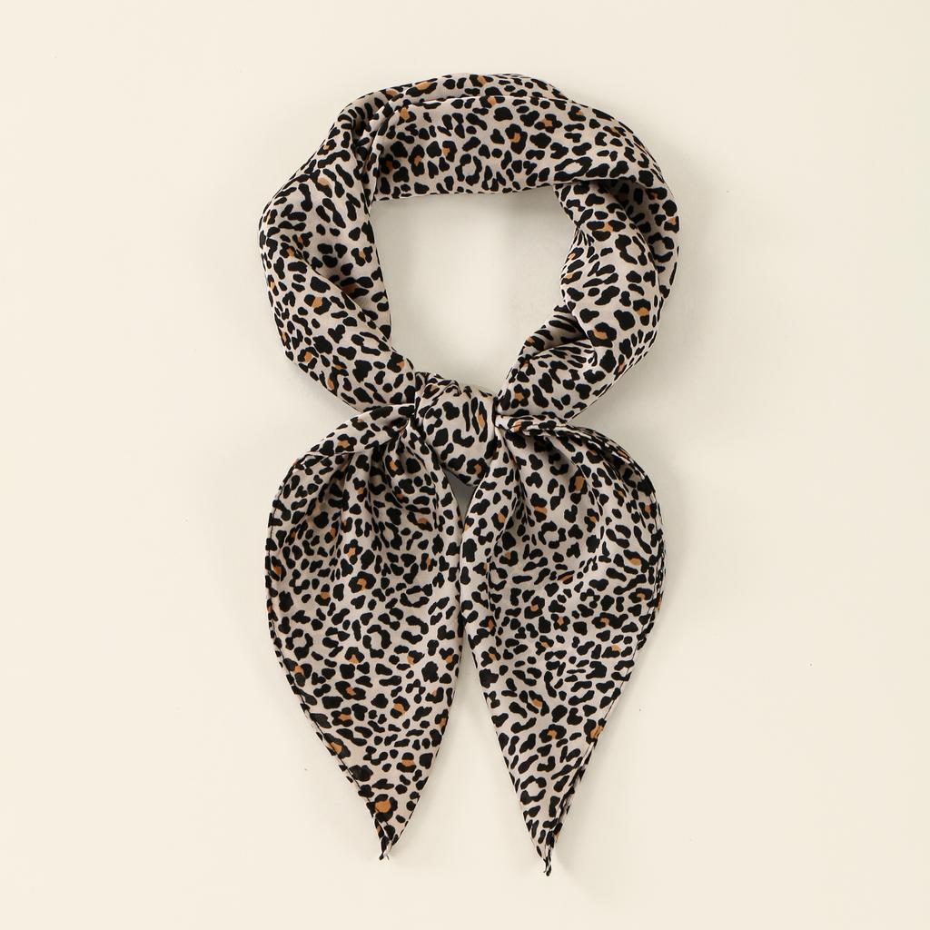 90*90cm Leopard Printed Square Scarf Women Luxury Designers Scarf Fashion Dot Headband Matte Satin Silk Hair Band Handkerchief