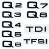 3D ABS Chroom Letters Cijfers Auto Achterklep Kofferbak Embleem Sticker Badge Voor Q2 Q3 Q4 Q5 Q6 Q7 Q8 TDI TFSI Auto Styling Accessoires