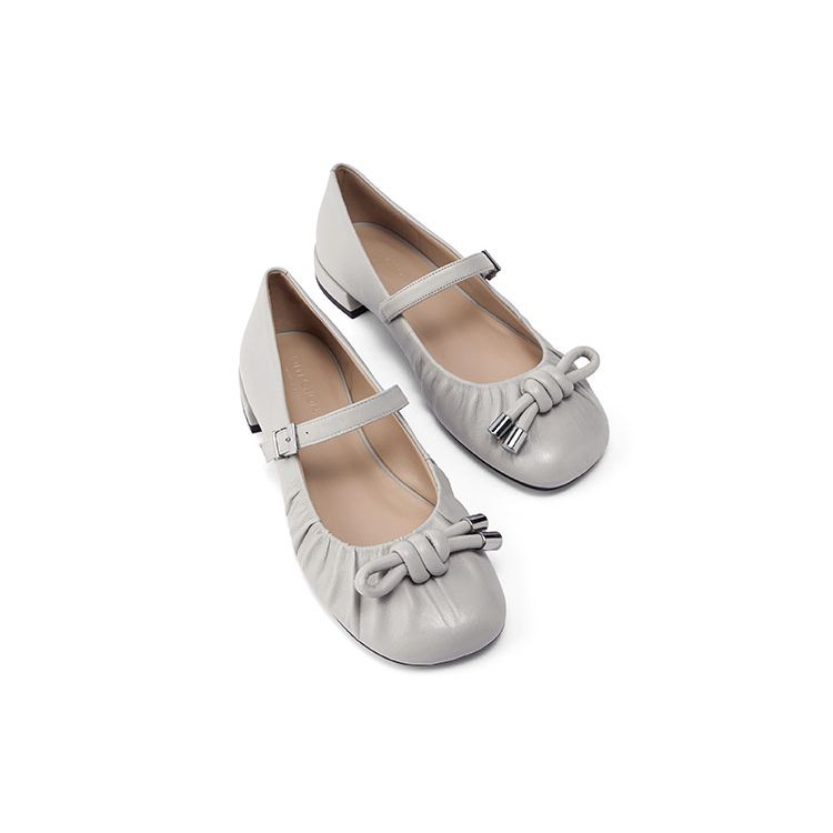 Charles & Keith Comfortable Durable Square Heel Mary Jane Shoes Women shoes Gray SL1-70920010_GREY