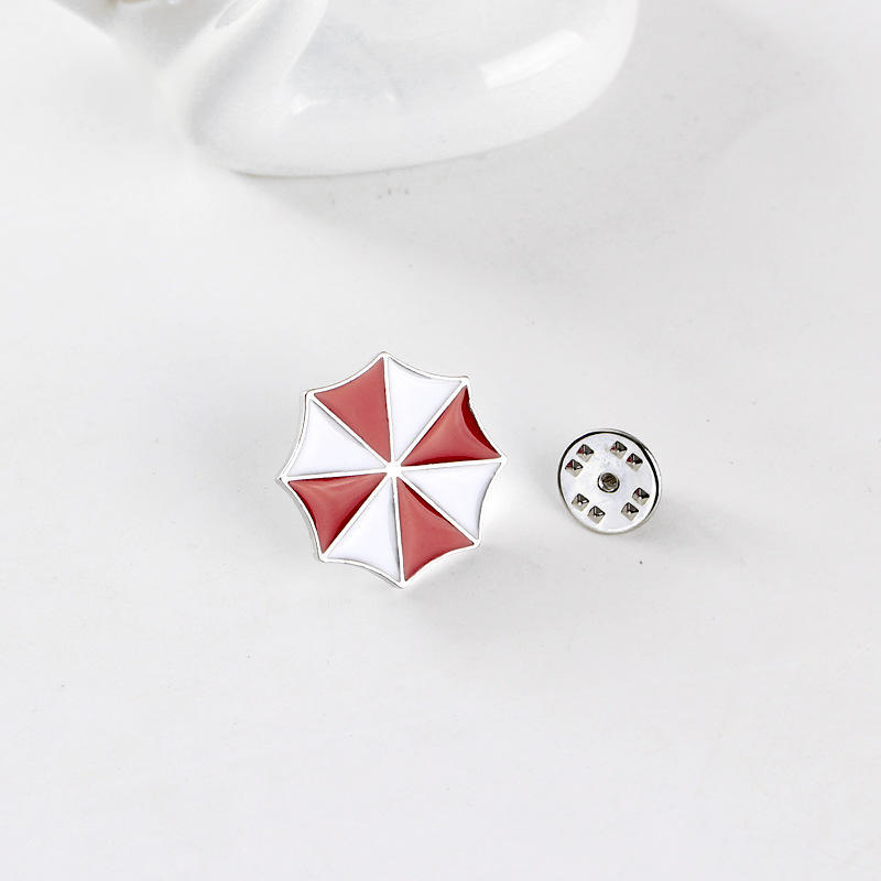 Protective Umbrella Brooch Badge, Small Red Umbrella Shaped Brooch, Exquisite And Versatile Clothing Pin Accessories
