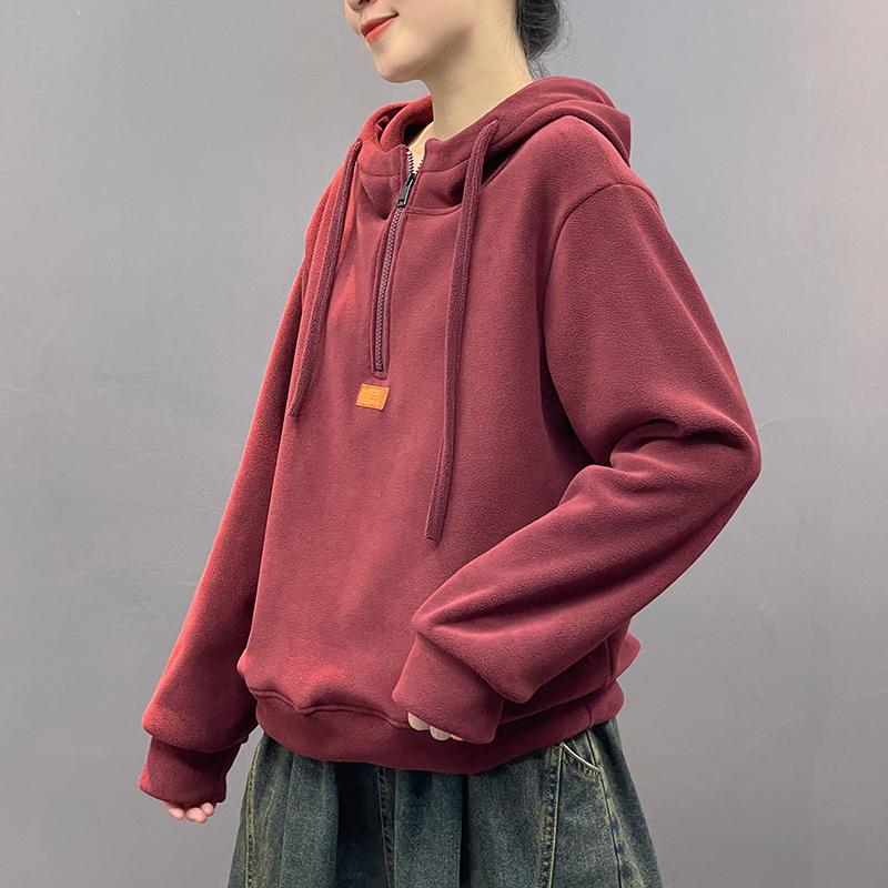 Femei cu glugă mânecă lungă lejeră moale toamnă nouă casual topuri tricou tricou pulover