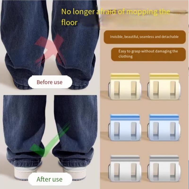 2PCS pants foot anti-mopping artifact, trouser legs are too long to shorten, adjustment buckle, clothes, pants edge fixing clip, invisible nail buckle