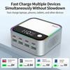 120W Desktop Charger USB Universal Multi-Port PD Fast Charger with Multi-Color Ambient Lighting Display for Mobile Phones Laptop