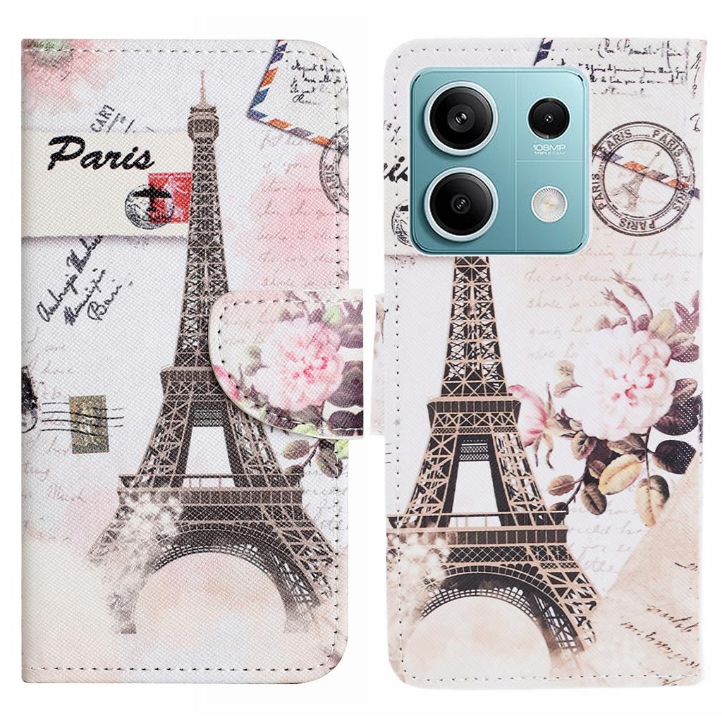 Phone Case for Xiaomi Redmi Note 13 5G PU Leather Cross Texture Wallet Cover