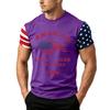 T-shirt da uomo a maniche corte con stampa bandiera Giorno dell'Indipendenza, vestibilità ampia, casual estiva, top per tutti i giorni, stile americano, maglietta grafica patriottica