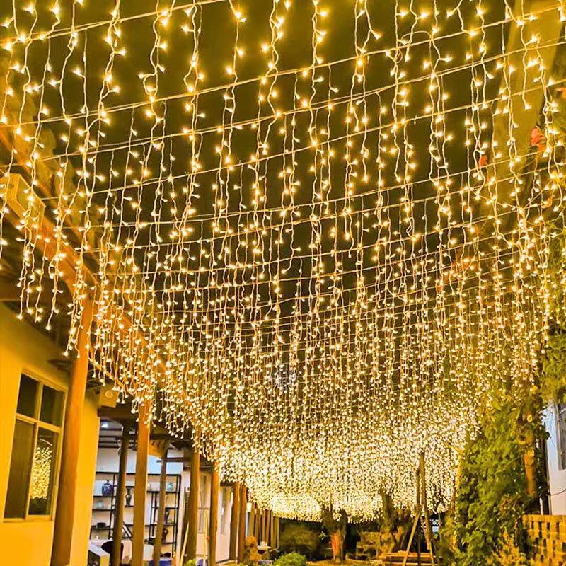 Solar LED Starry Icicle String Lights for Outdoor Wedding Decorations