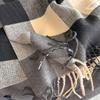 Exquisite The Striped Checkered Large Shawl Exudes An Elegant and Noble Style. It Is A Warm Autumn and Winter Scarf with A High End Touch 
