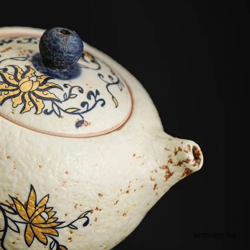 Chinese Traditional Ceramic Teapot Ball Hole Filter Handmade Flowers Xishi Tea Pot Beauty Tea Infuser Kettle Teaware 170ml