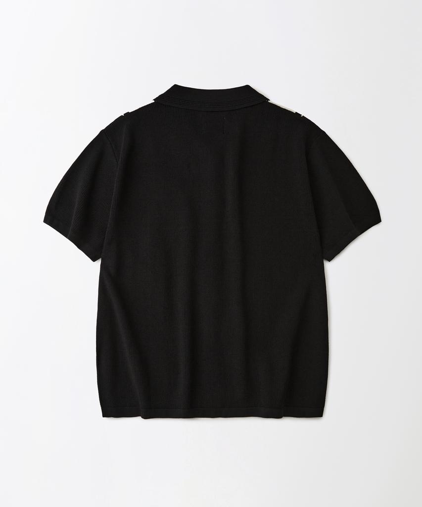 OUTSTANDING Hs Stripe Collar Knit Cardigan_Black/Ivory