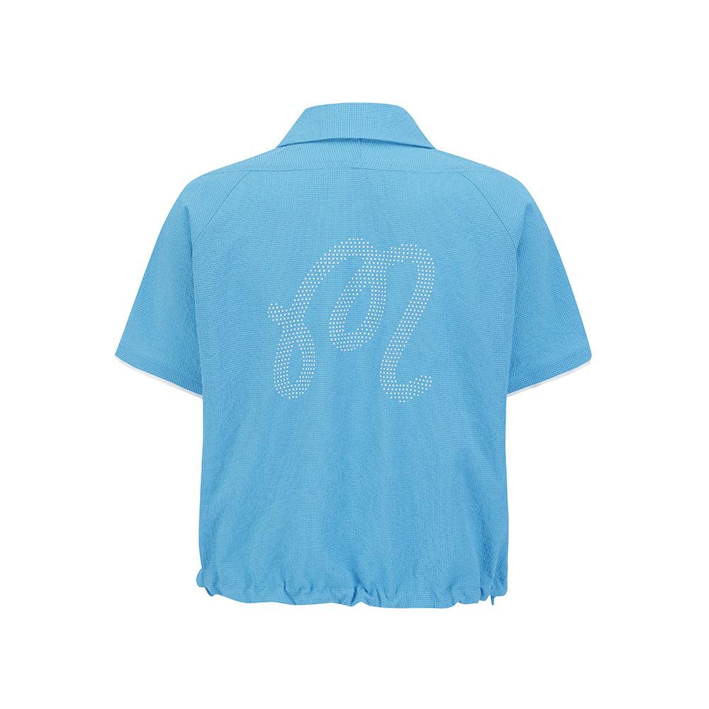 MALBON GOLF Summer Lightweight Collared Woven Piste Blue (Woman)
