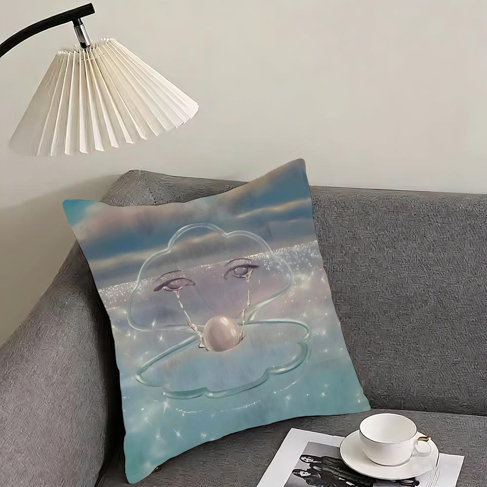 Works by Polish artist Monika Marchewka Cushion Cover Reversible Plush Pillow Cover – For car, sofa, bedroom, perfect as a gift.
