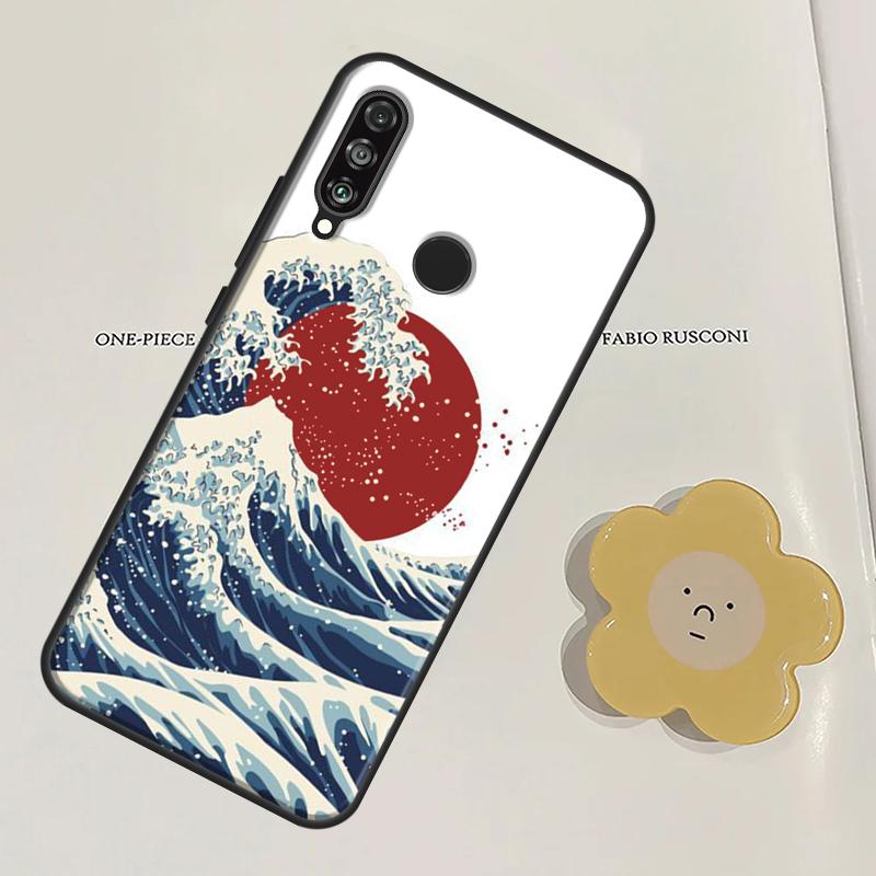Den stora vågen vid Kanagawa För Huawei Nova Y91 Y60 Y70 Y90 Y61 3i 7i 8i 11i Nova 11 9 10 SE P20 P40 Lite P30 Pro Fodral
