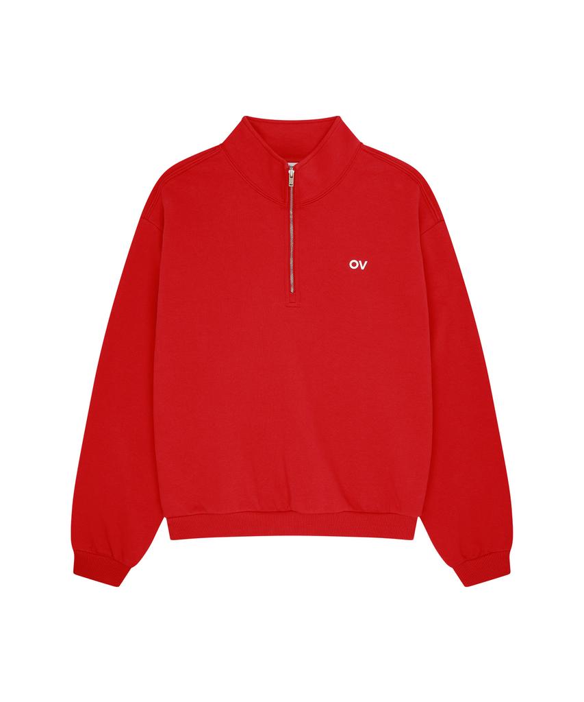 OUTDOOR VOICES Ov Logo Quarter Zip Sweatshirt (Rød)