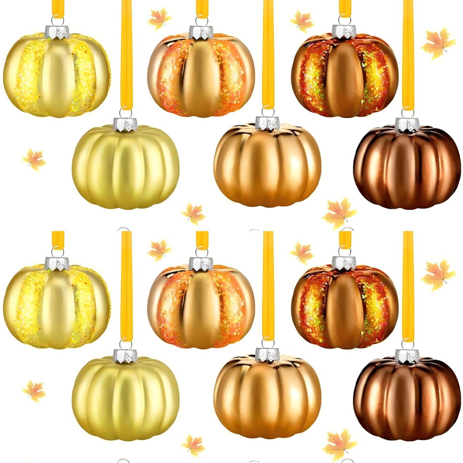 Wholesale Pumpkin Hanging Ornaments DIY Thanksgiving Pumpkin Ball Hanging Pendants Halloween Xmas Tree Home Party Decorations