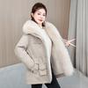 Last order short pie overcomes women's big fur collar waist plush liner tooling jacket in stock