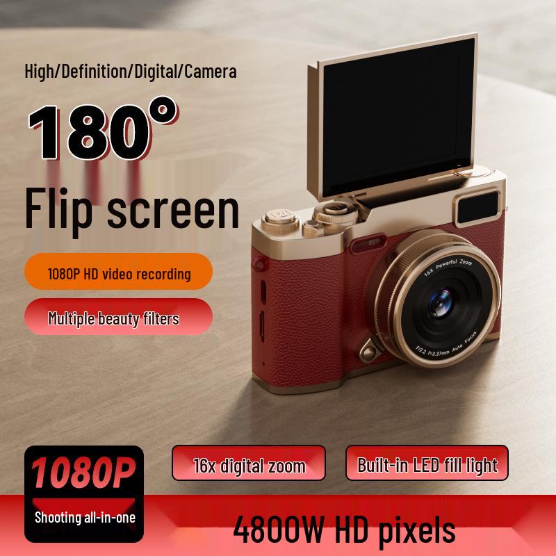 Retro Ultra-Clear Flip Screen CCD Card Camera for Students