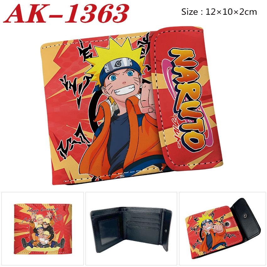 Naruto Shippuden Geldbörse PU-Leder Bi-Fold Druckknopf Anime Kartenhalter Kurze Geldbörse 1 Stück