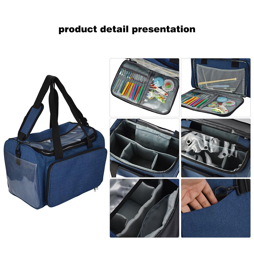 Wool Yarn Knitting Needles Tools Organizer Case Knitting Crochet Organizer Large Capacity Travel Yarn Storage Tote Organizer Bag